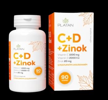 Platan Vitamín C + D + Zinok 90 tabliet