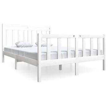 Rám postele biely masívne drevo 140 × 190 cm, 3100700
