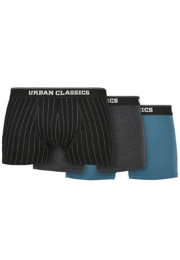Urban Classics Organic Boxer Shorts 3-Pack pinstripe aop+charcoal+jasper - M