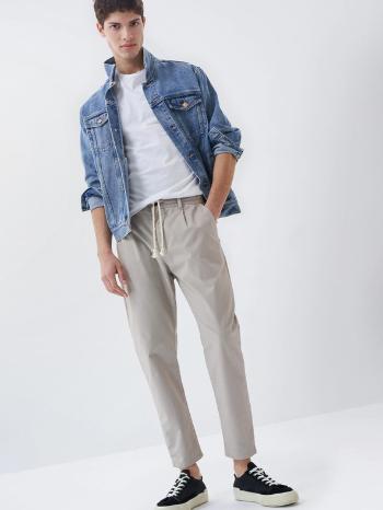 Salsa Jeans Tapered Chino Nohavice Béžová