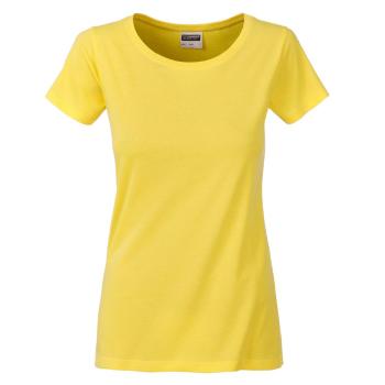 James & Nicholson Klasické dámske tričko z biobavlny 8007 - Žltá | L