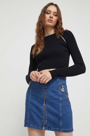 Rifľová sukňa Moschino Jeans mini, rovný strih