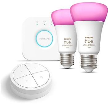 Philips Hue White and Color Ambiance 9 W 1100 E27 malý promo štartér kit + Philips Hue Tap Dial Swit