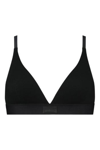 Čierna vystužená podprsenka Natural Rib Triangle Bra Top