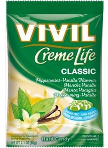 Vivil Bonbons Creme Life Classic drops s vanilkovo-mätovou smotanovou príchuťou bez cukru 110 g