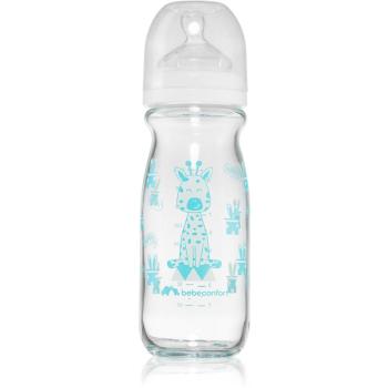 Bebeconfort Emotion Glass White dojčenská fľaša Giraffe 0-12 m 270 ml