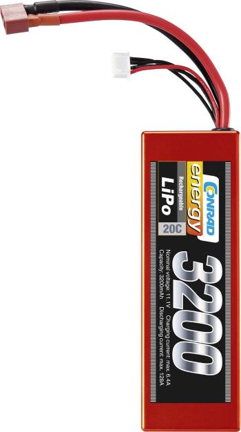 Conrad energy akupack Li-Pol 11.1 V 3200 mAh Počet článkov: 3 20 C Box Hard Case T zásuvka