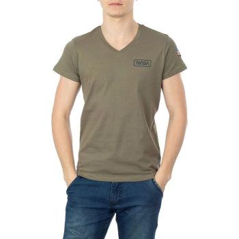 Nasa  BASIC FLAG V NECK  Tričká a polokošele Zelená