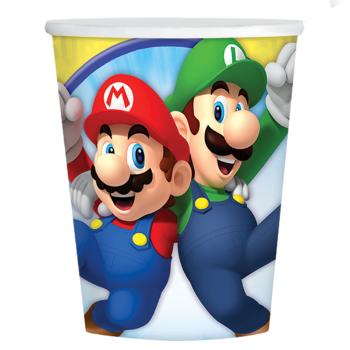 Amscan Papierové poháre - Super Mario 250 ml 8 ks