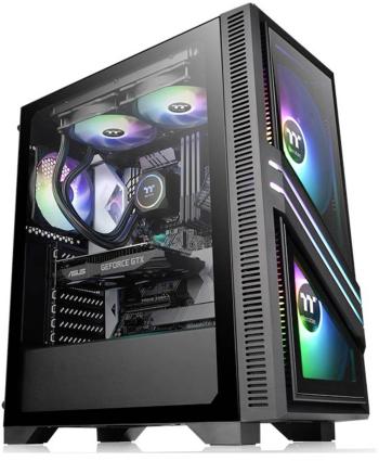 Thermaltake Versa T35 TG RGB midi tower PC skrinka čierna 1 predinštalovaný ventilátor, bočné okno, prachový filter