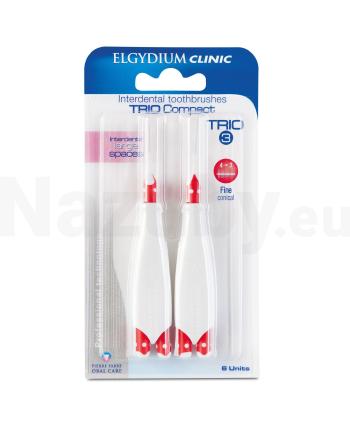 Elgydium Trio Compact Red medzizubná kefka 6 ks