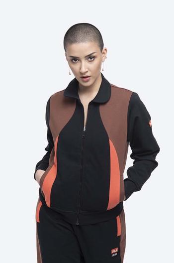 Mikina Wood Wood Evonn x Fila Women Track Jacket 688378 B028 dámska, čierna farba, vzorovaná