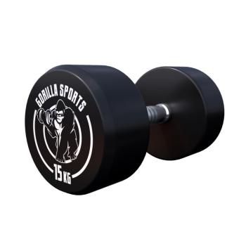 Gorilla Sports Jednoručná činka čierno/biela, 15 kg