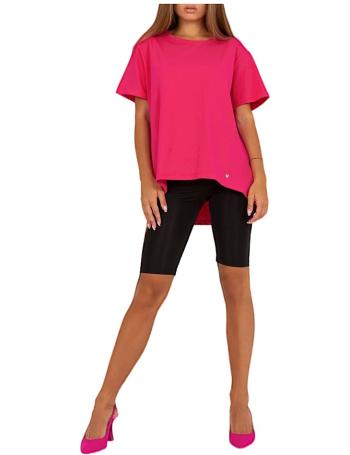 Tmavo ružové dámske tričko s krátkymi rukávmi vel. L/XL