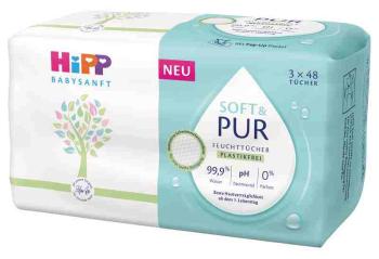 HiPP Babysanft Čistiace vlhčené obrúsky Soft &Pur 3 x 48 ks