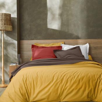 Blancheporte Jednofarebná posteľná súprava zn. Colombine z bavlny hnedosivá obliečka na prikrývku140x200cm