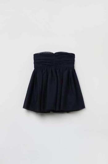 Dievčenská sukňa OVS tmavomodrá farba, mini, áčkový strih