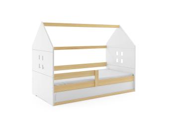 BMS Detská posteľ domček DOMI 1 | borovica s úložným priestorom Farba: Borovica / biela