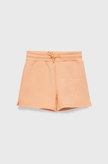 Detské krátke nohavice Guess oranžová farba, jednofarebné, nastaviteľný pás