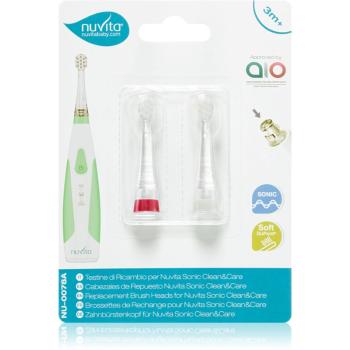 Nuvita Sonic Clean&Care Replacement Brush Heads náhradné hlavice pre sonickú zubnú kefku na baterky pre bábätká Sonic Clean&Care Small Red/White 3 m+