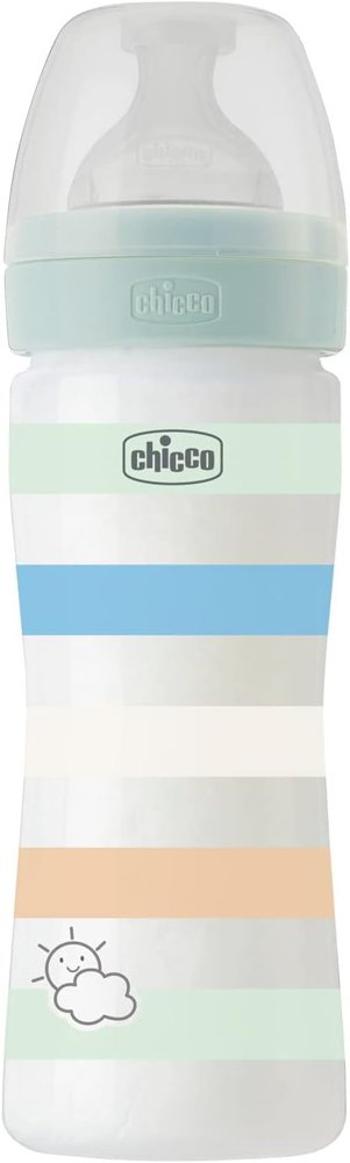 Chicco fľaša dojčenská Well being silikón chlapec zelená 250 ml