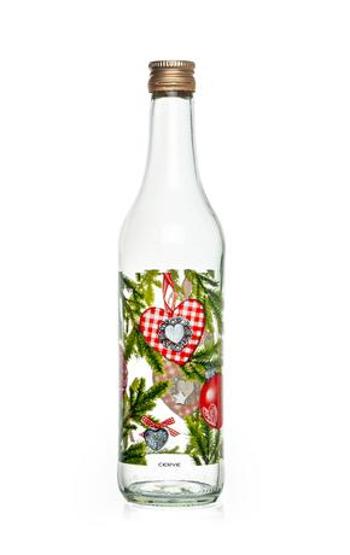 CERVE Sklenená fľaša s viečkom TORO 500ml vianočný dekor