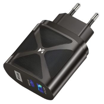 MG GaN sieťová nabíjačka USB / USB-C 65W, čierna (WWCGM1)