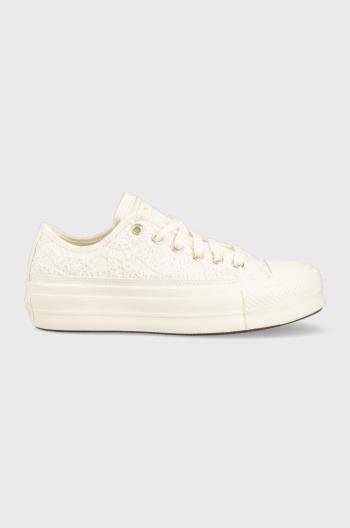 Tenisky Converse Chuck Taylor All Star Lift OX dámske, biela farba, A05007C