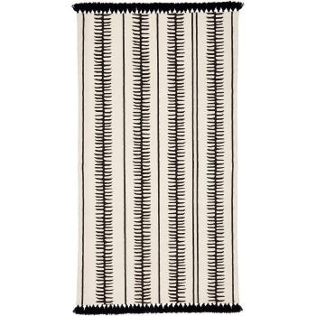 Béžovo-čierny ručne tkaný bavlnený koberec Westwing Collection Rita, 70 x 140 cm