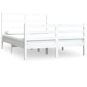 Rám postele biely masívna borovica 140 × 190 cm, 3104987