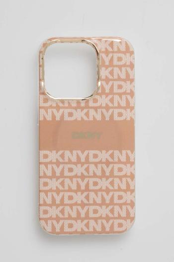 Puzdro na mobil Dkny iPhone 15 Pro 6.1 oranžová farba, DKHMP15LHRHSEP