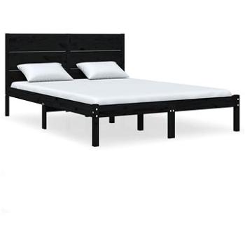 Rám postele čierny masívne drevo 120 × 190 cm Small Double, 3104127