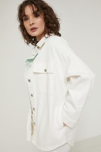 Rifľová bunda Medicine dámska, biela farba, prechodná, oversize