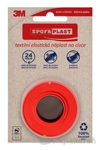 3M SPOFAPLAST č.132N Textilná elastická náplasť 4,2 m x 2,5 cm, béžová, na cievke 1 ks