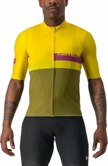 Castelli A Blocco Jersey Passion Fruit/Amethist-Green Apple-Avocado Green 2XL