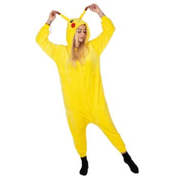 Plyšový overal Kigurumi - vzor pikachu - veľkosť M - 170 cm