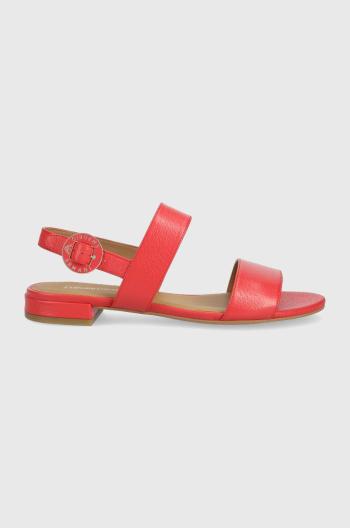 Kožené sandále Emporio Armani dámske, červená farba,