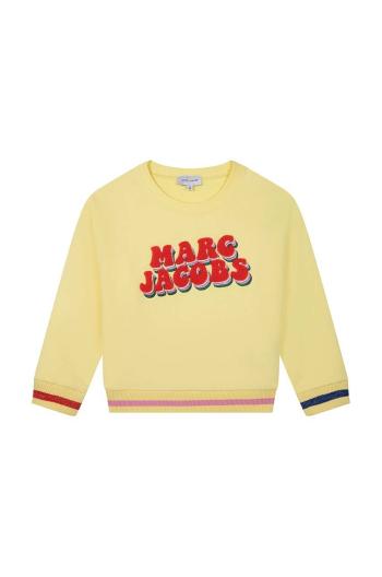 Detská bavlnená mikina Marc Jacobs žltá farba, s nášivkou