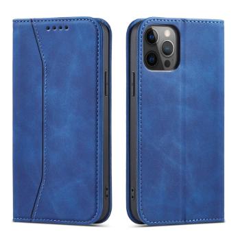 MG Magnet Fancy knižkové kožené puzdro na iPhone 12 Pro, modré