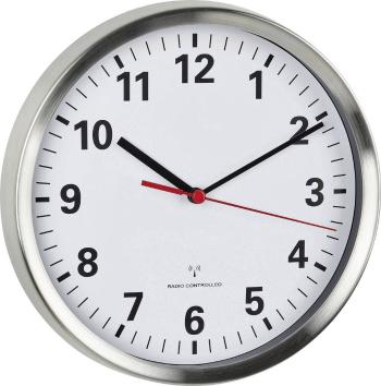 TFA Dostmann 60.3529.02 DCF nástenné hodiny 22 cm x 4.5 cm hliník tiché hodiny (bez tikanie), funkcia úspory energie