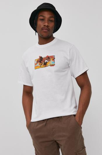 Tričko HUF X Street Fighter II pánske, biela farba, s potlačou