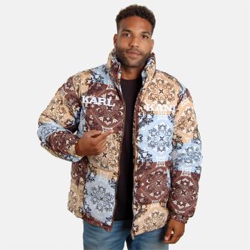 Zimná bunda Karl Kani Retro Paisley Corduroy Puffer Jacket lt. blue/multicolor - L