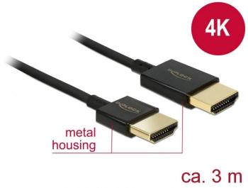 Delock HDMI prepojovací kábel #####HDMI-A Stecker, #####HDMI-A Stecker 3.00 m čierna 84774 pozlátené kontakty #####HDMI-