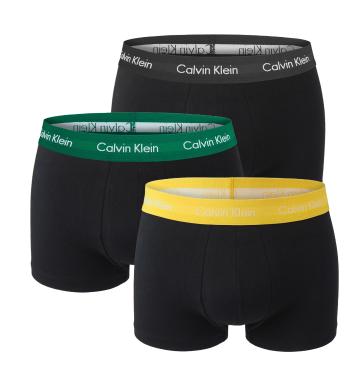 Calvin Klein - boxerky 3PACK cotton stretch black with multicolor waist  - limitovaná edícia-XL (101-106 cm)