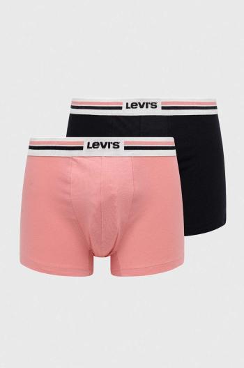 Boxerky Levi's 2-pak pánske, ružová farba