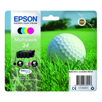 Epson originál ink C13T34664010, T346640, CMYK, 18.7ml, Epson WF-3720DWF, 3725DWF