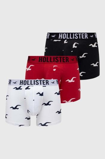 Boxerky Hollister Co. 3-pak pánske, červená farba