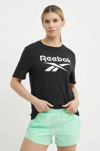 Bavlnené tričko Reebok Identity dámske, čierna farba, 100034774