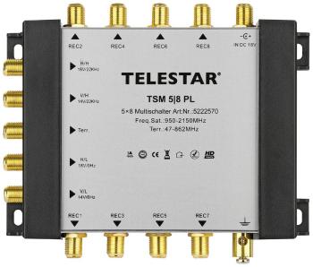 Telestar TSM 5/8 Premium Line rozdeľovač satelitného signálu Vstupy (viacnásobný spínač): 5 (4 SAT / 1 terestrický) Poče