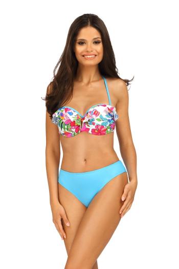 Modro-fuchsiové kvetované push-up bikiny Kessy